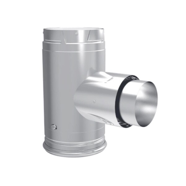 Dura Vent Dura Vent 3PVP-TAD1 3 in. Dia. Pellet Vent Pro Adapter Tee with Clean-Out Tee Cap 3PVP-TAD1 - main